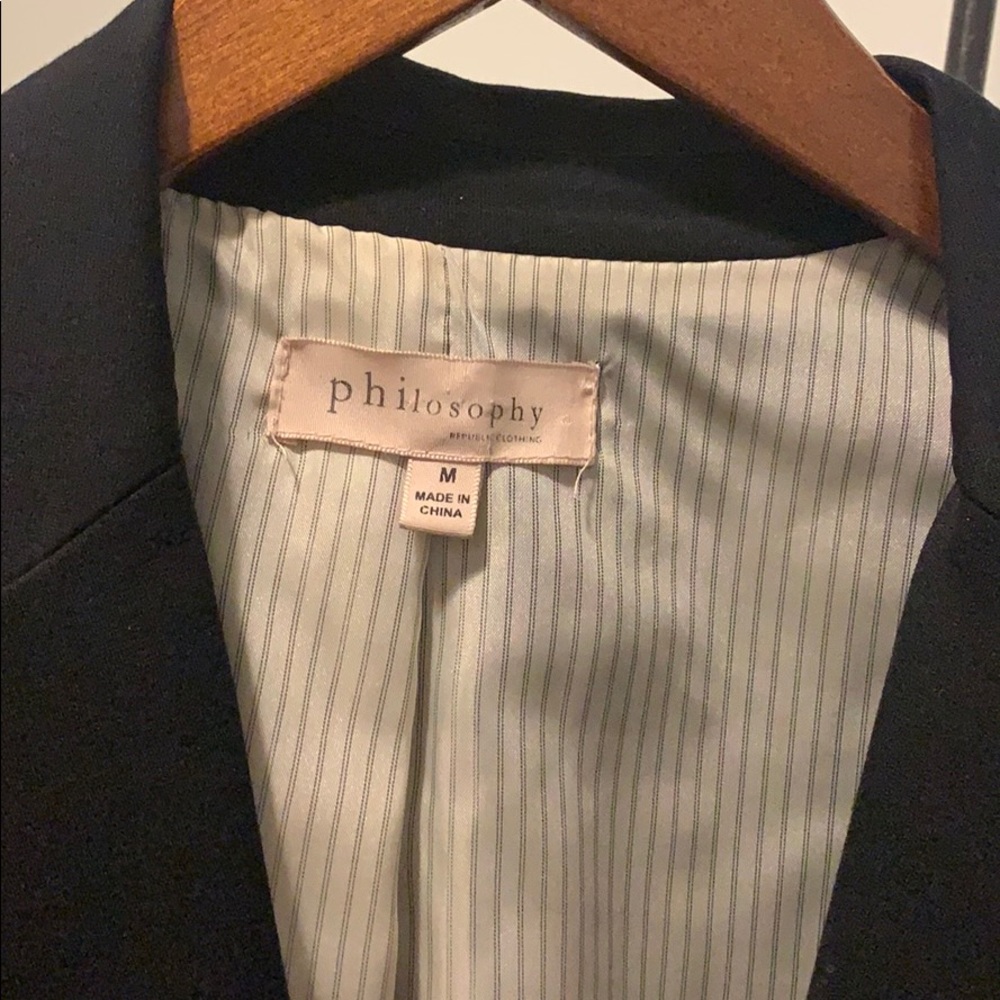 Philosophy Size Medium Black Basic Blazer - image 3